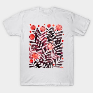 Flowers and foliage - red and orange T-Shirt